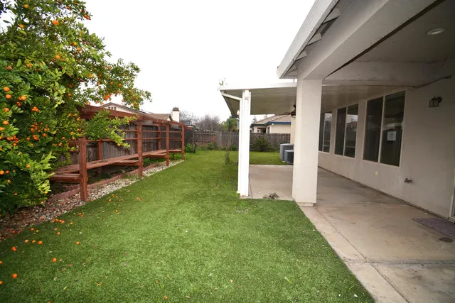 a view of a porch with a yard