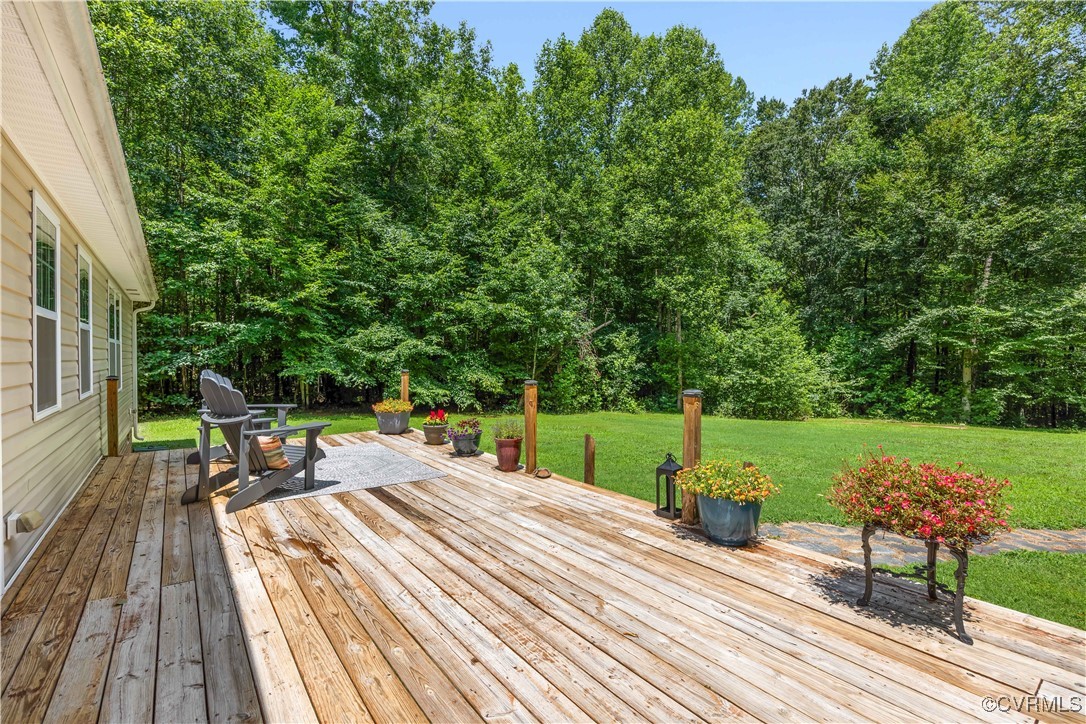 4672 Bell Road Powhatan, VA 23139 - Photo 24 of 34 Exit to the deck from Living room/ Dining area