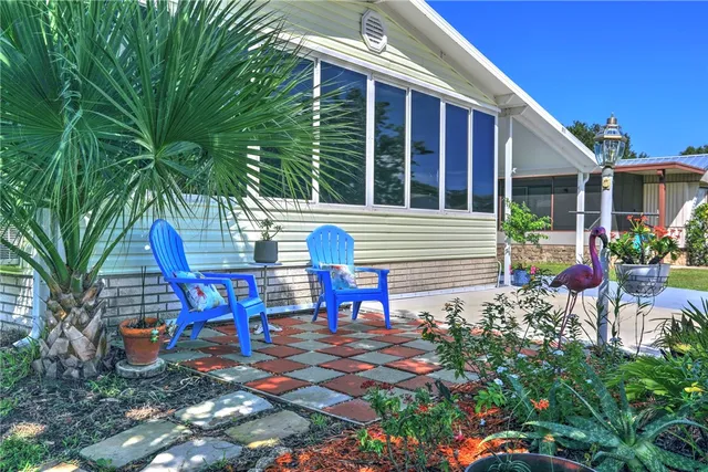 a view of a house with sitting area