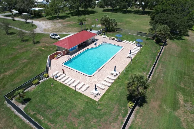 an aerial view of a house