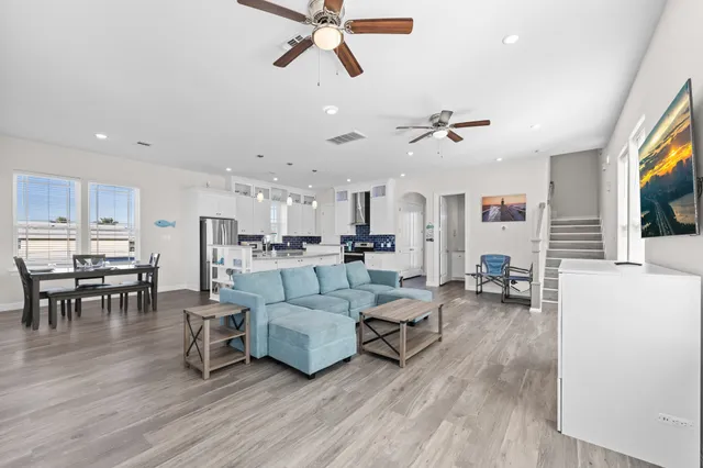 a kitchen with lots of counter top space