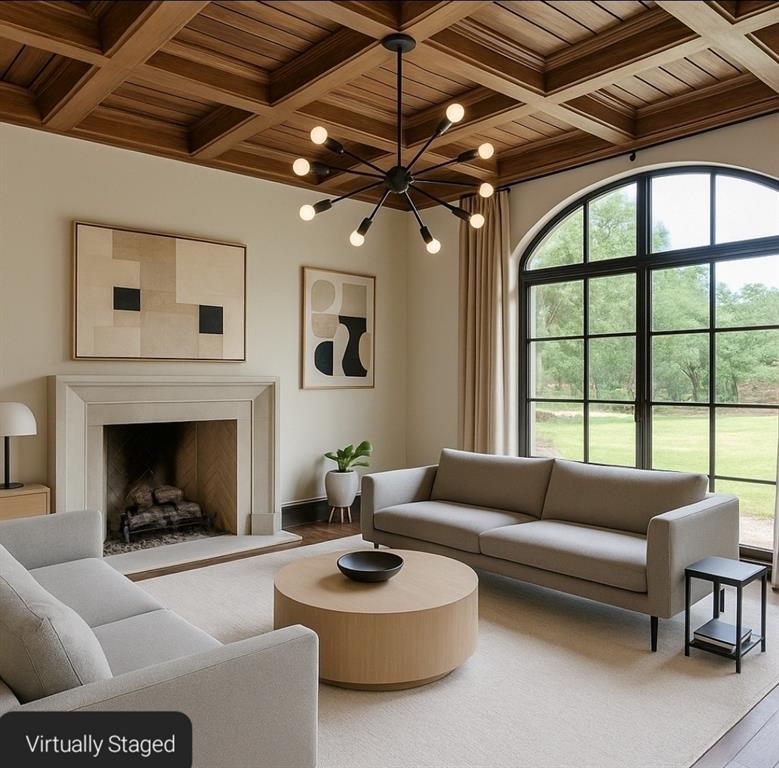 4120 Cochran Chapel Road Dallas, TX 75220 - Photo 8 of 39 a living room with furniture a fireplace and a flat screen tv