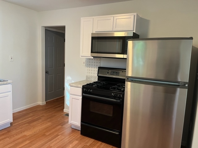108 South 12th Street Rochelle, IL 61068 - Photo 7 of 17 a kitchen with a stove and a microwave