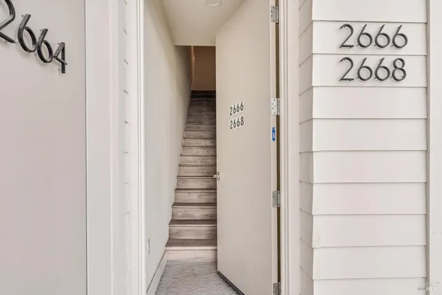 a view of a door and an entryway