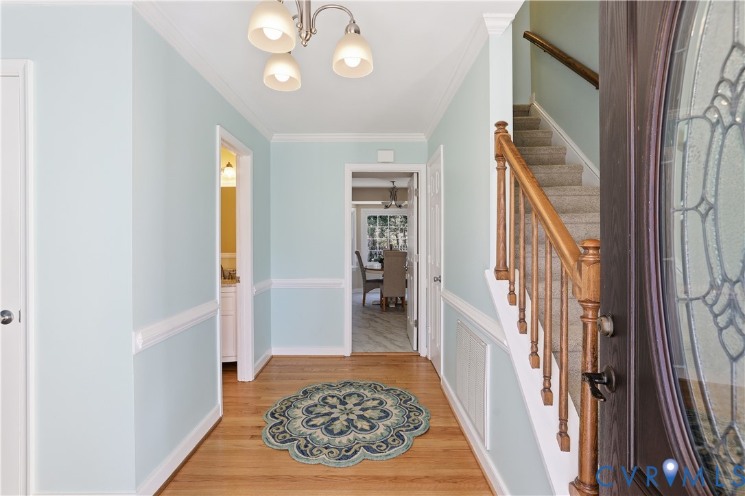 6104 Lansgate Road Midlothian, VA 23112 - Photo 5 of 42 Foyer w Chandelier