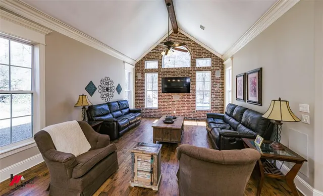 a living room with furniture