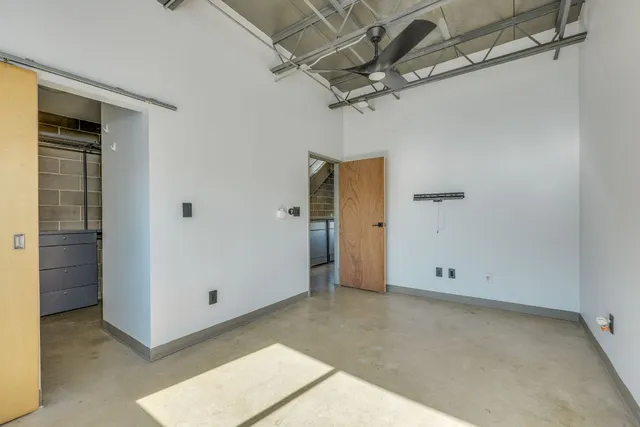 a view of a room with an empty space