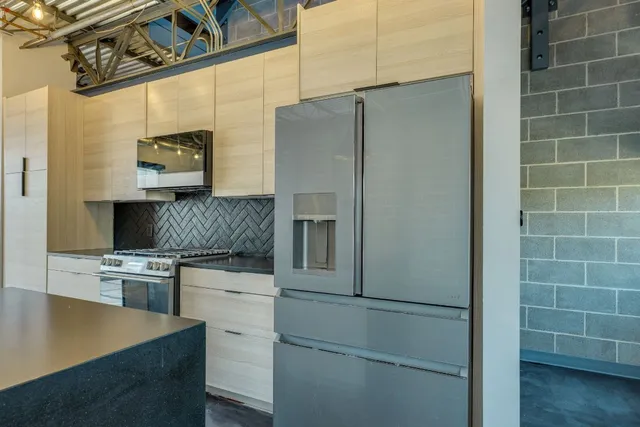a utility room with faucet