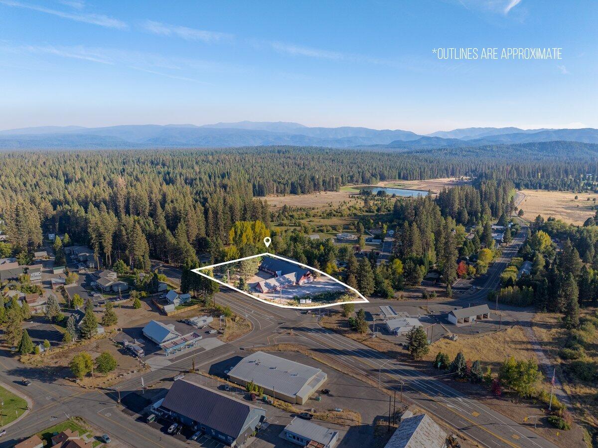 110 Squaw Valley Road McCloud, CA 96057 - Photo 31 of 33 an aerial view of a backyard with mountain view and mountain view