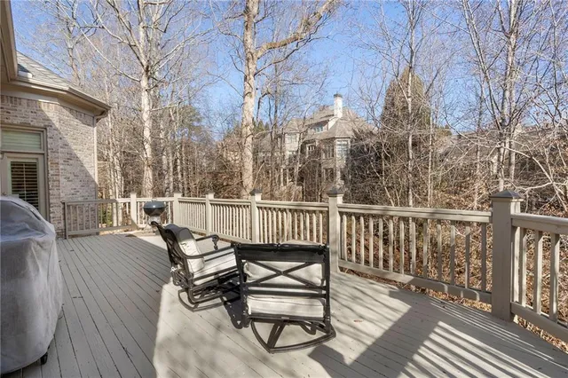 a view of balcony with furniture