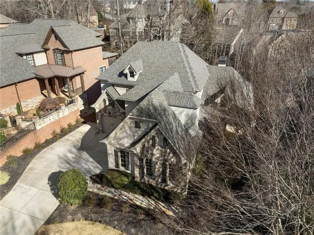 an aerial view of multiple house