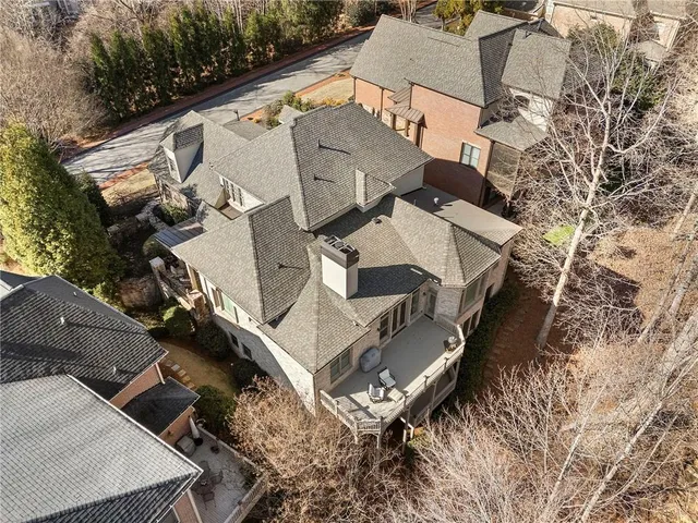 an aerial view of multiple house