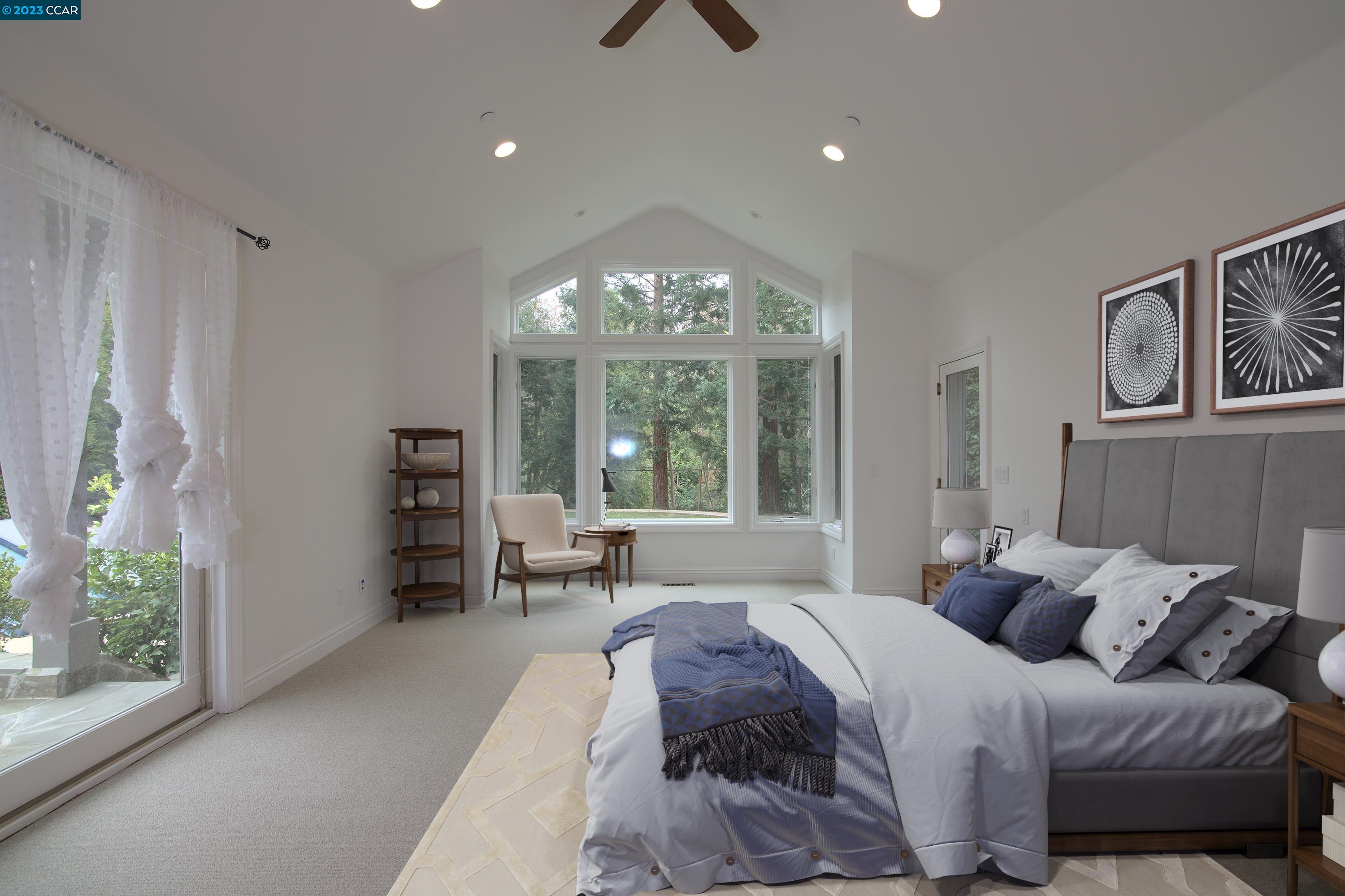 3324 Las Huertas Road Lafayette, CA 94549 - Photo 6 of 8 a spacious bedroom with a bed and a large window