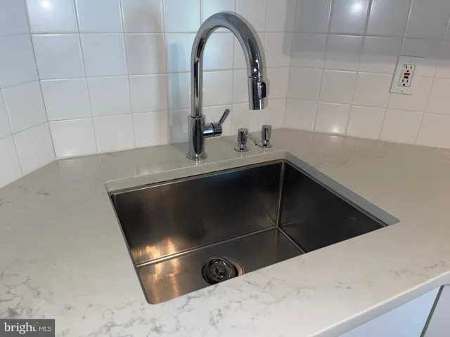 a close view of sink and tap