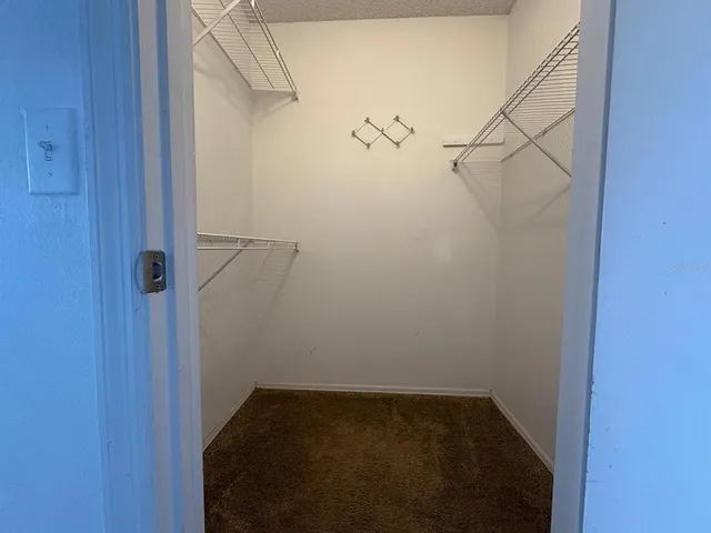 a view of small space with empty racks