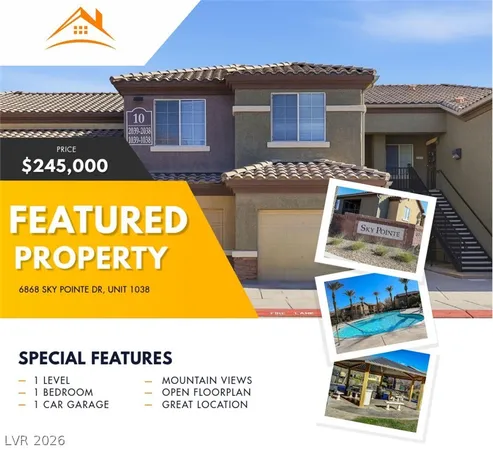 $245,000 | 6868 Sky Pointe Drive, Unit 1038, Las Vegas, NV 89131
