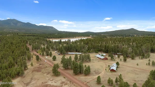a view of lake with mountain