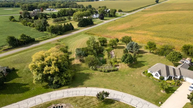a view of a swimming pool with a yard