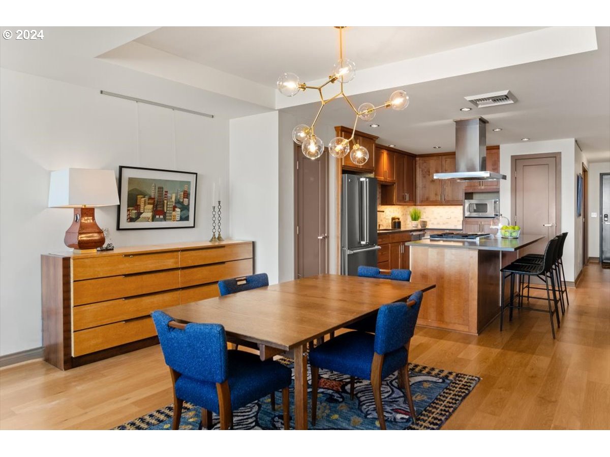 2454 Northwest Westover Road, Unit 5205 Portland, OR 97210 - Photo 10 of 33 a view of a dining room with furniture and wooden floor