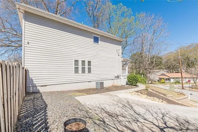 a view of a balcony with wooden floor