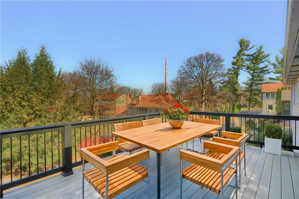 265 Shafer Road Moon Township, PA 15108 - Photo 17 of 50 a view of a balcony with wooden floor and outdoor seating