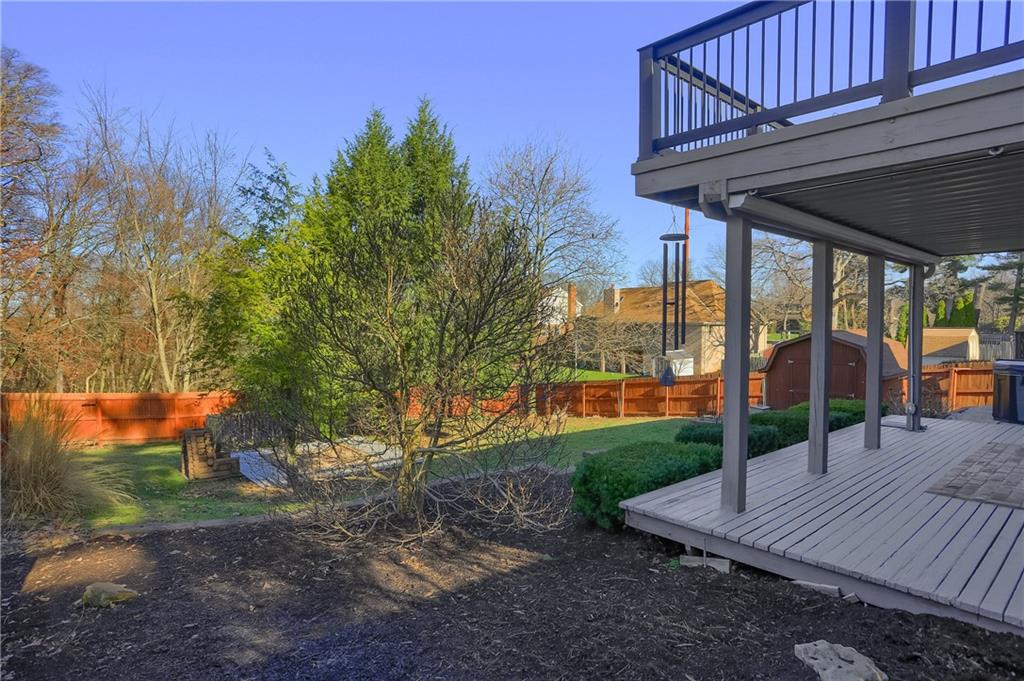 265 Shafer Road Moon Township, PA 15108 - Photo 44 of 50 a view of a patio with table and chairs with wooden floor and fence