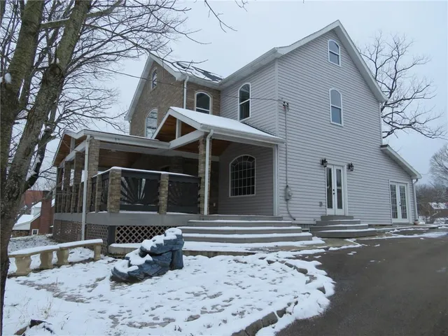a front view of a house with entryway