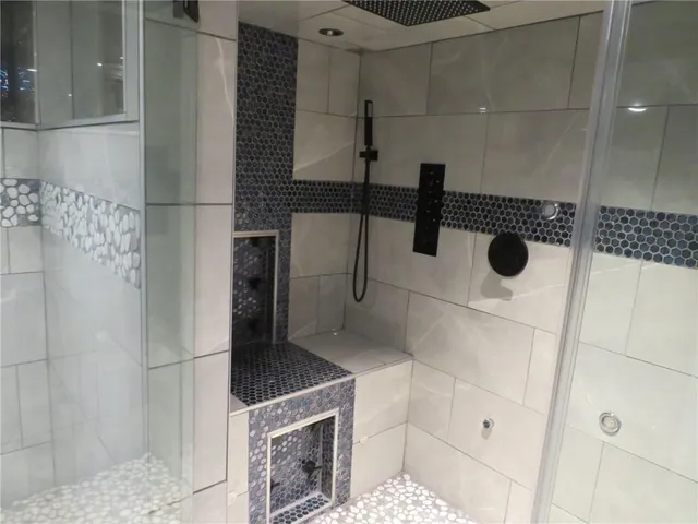 a bathroom with a shower