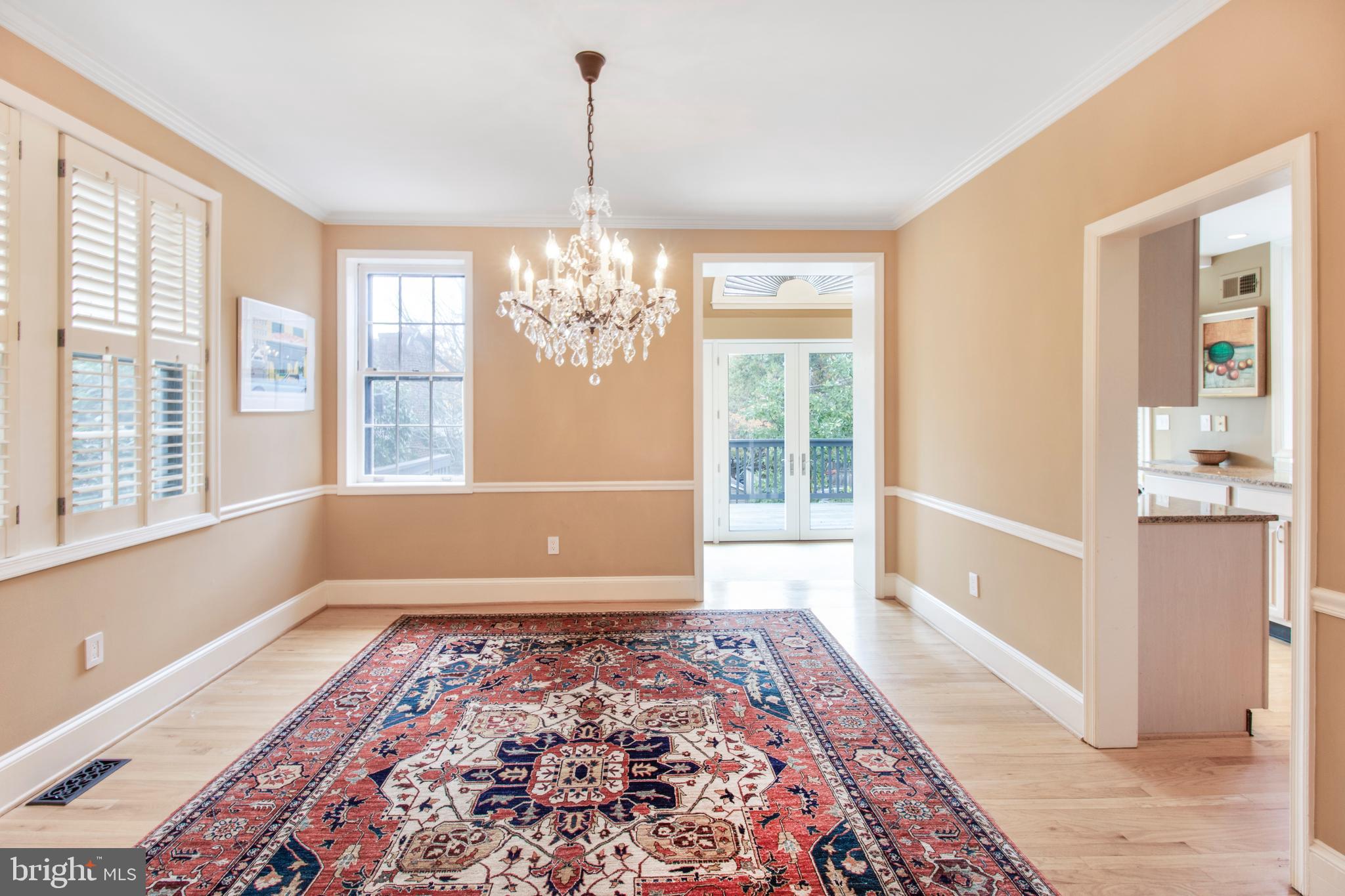 2818 38th Street Northwest Washington, DC 20007 - Photo 11 of 43 Dining Room looking toward sun room