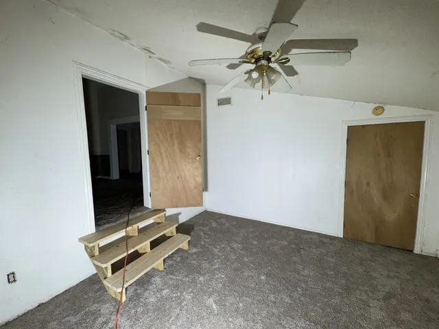 a room with table and window