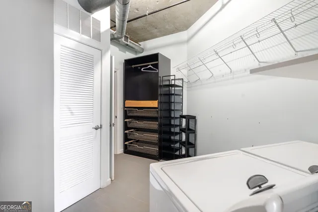 a view of storage and utility room