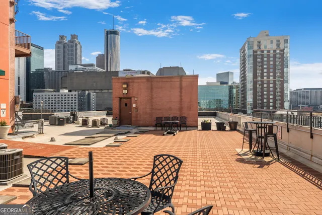 a view of city with tall buildings