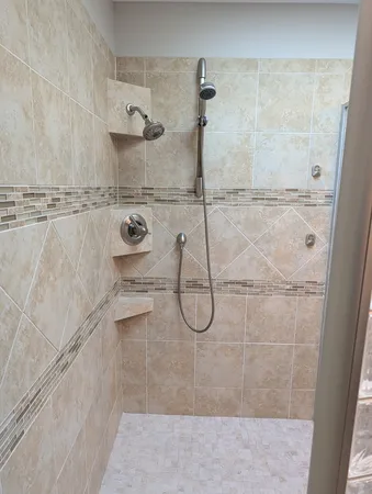 a bathroom with a shower
