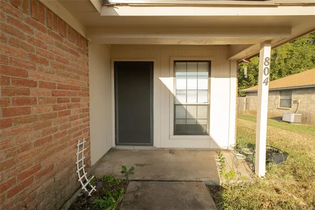 a view of front door of house