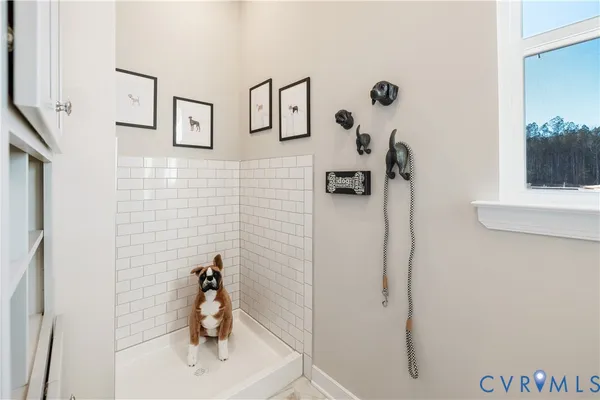 a bathroom with a shower
