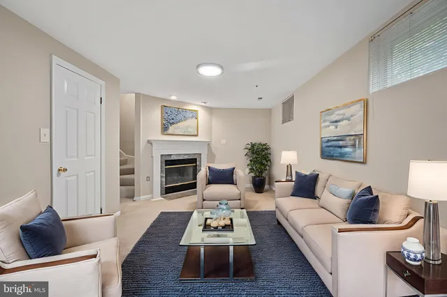 a view of a livingroom with a fireplace