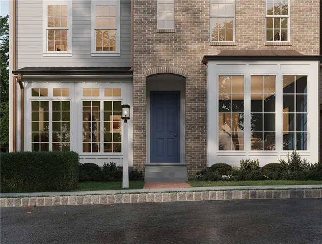 front view of a brick house