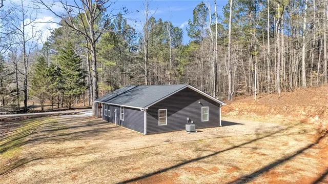 a backyard of a building