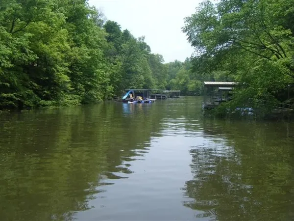 a view of a lake next to a lake view