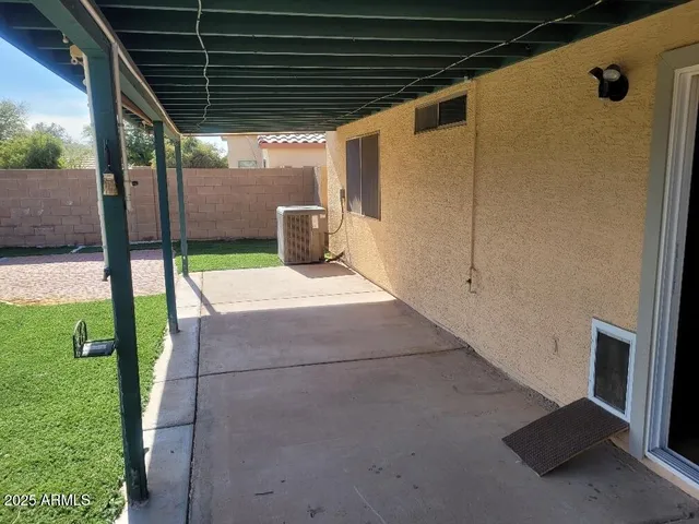 a view of porch with seating space