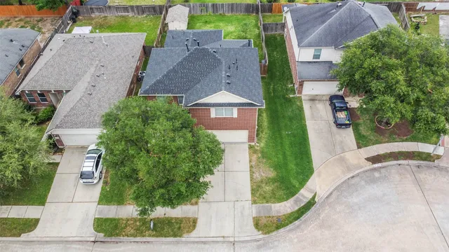 an aerial view of a house