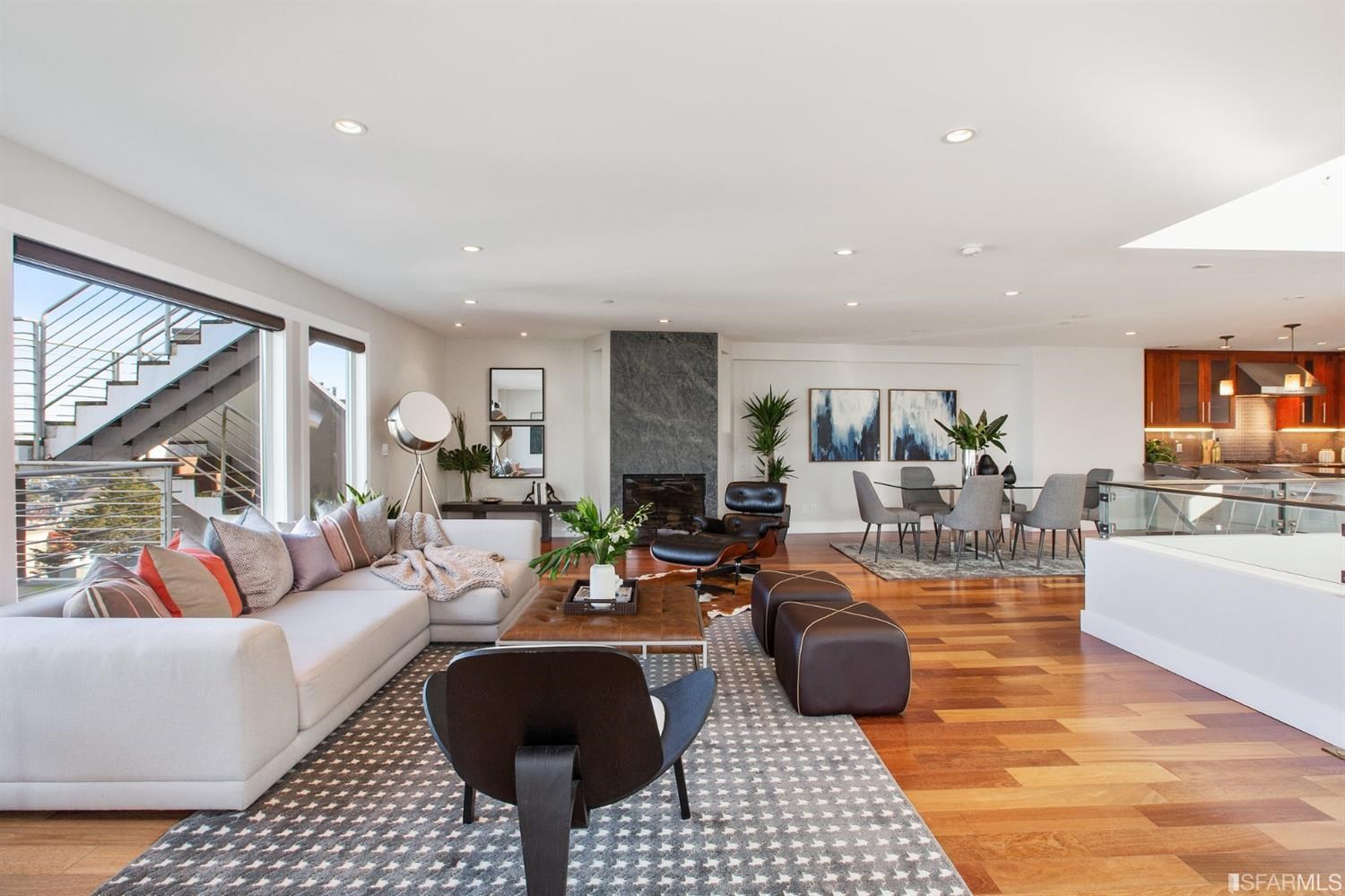 881 Corbett Avenue, Unit 3 San Francisco, CA 94131 - Photo 17 of 78 a living room with furniture and a view of kitchen
