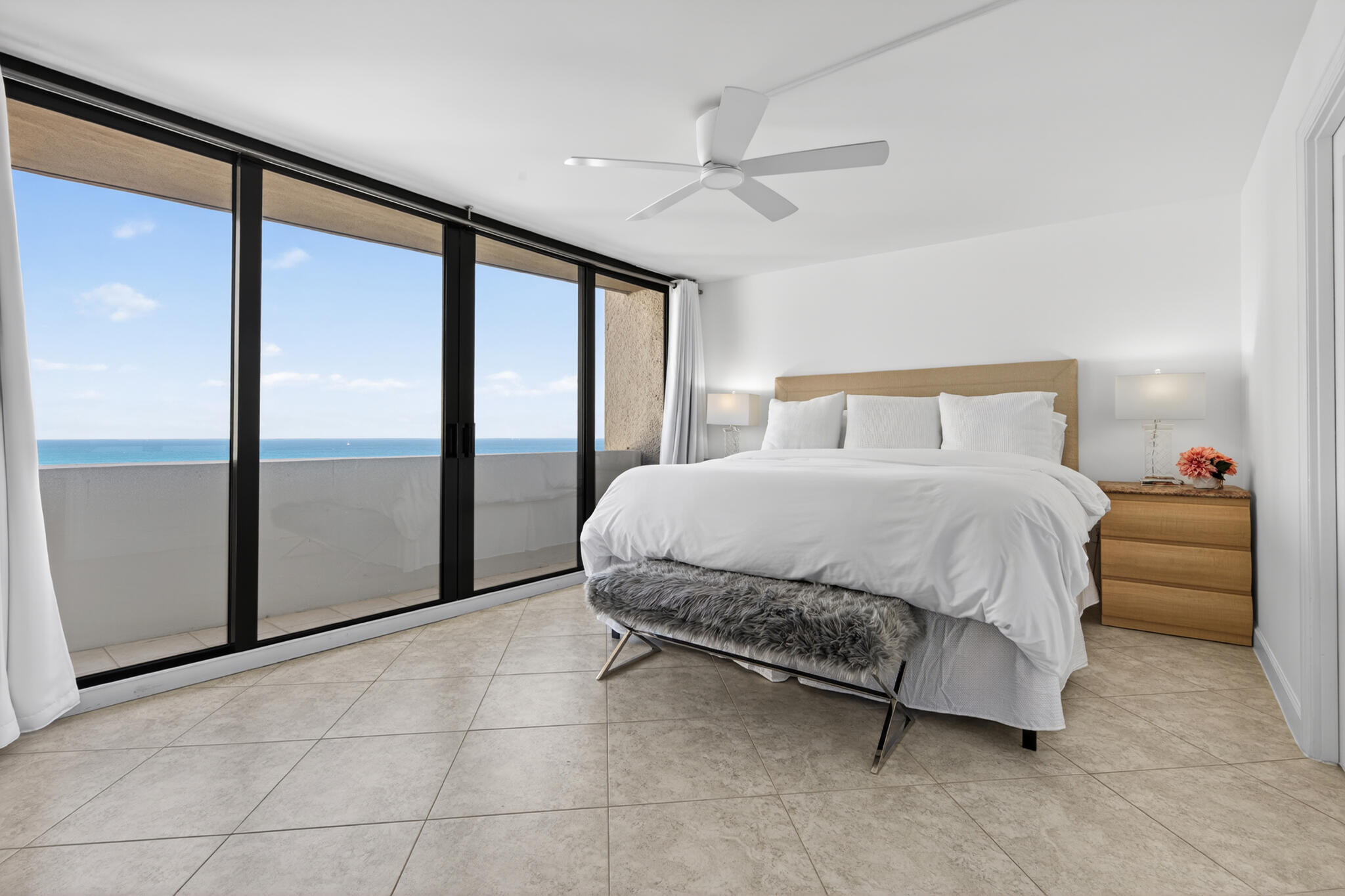 4200 North Ocean Avenue, Unit 11101 Riviera Beach, FL 33404 - Photo 18 of 35 a spacious bedroom with a bed and a large window