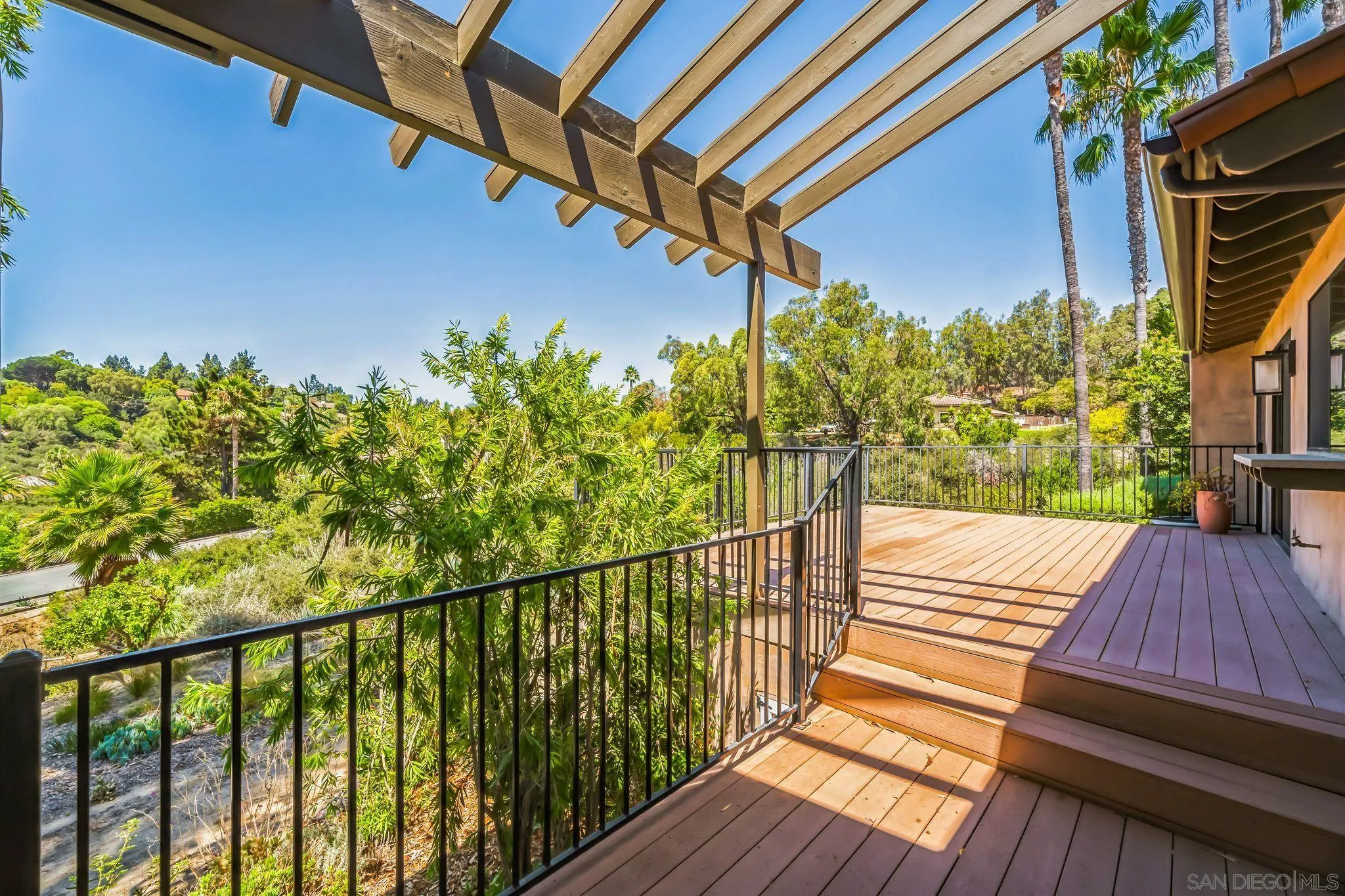 17335 Via Del Bravo Rancho Santa Fe, CA 92067 - Photo 33 of 47 a view of a balcony with wooden floor