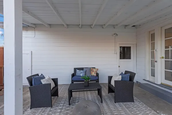 a living room with furniture