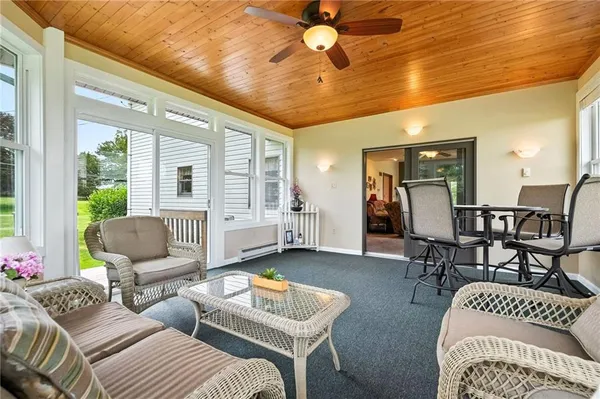 a view of a dining room and livingroom