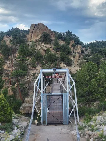 a view of a house with a mountain