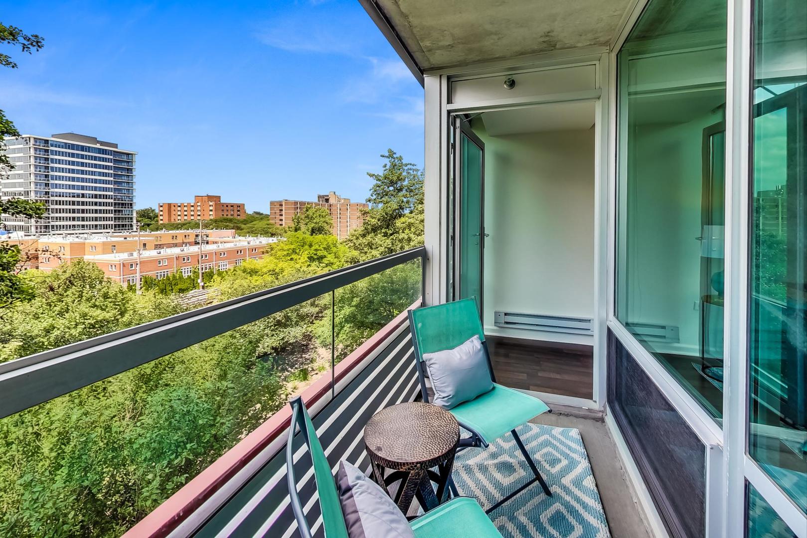800 Elgin Road, Unit 702 Evanston, IL 60201 - Photo 15 of 16 a view of balcony with furniture