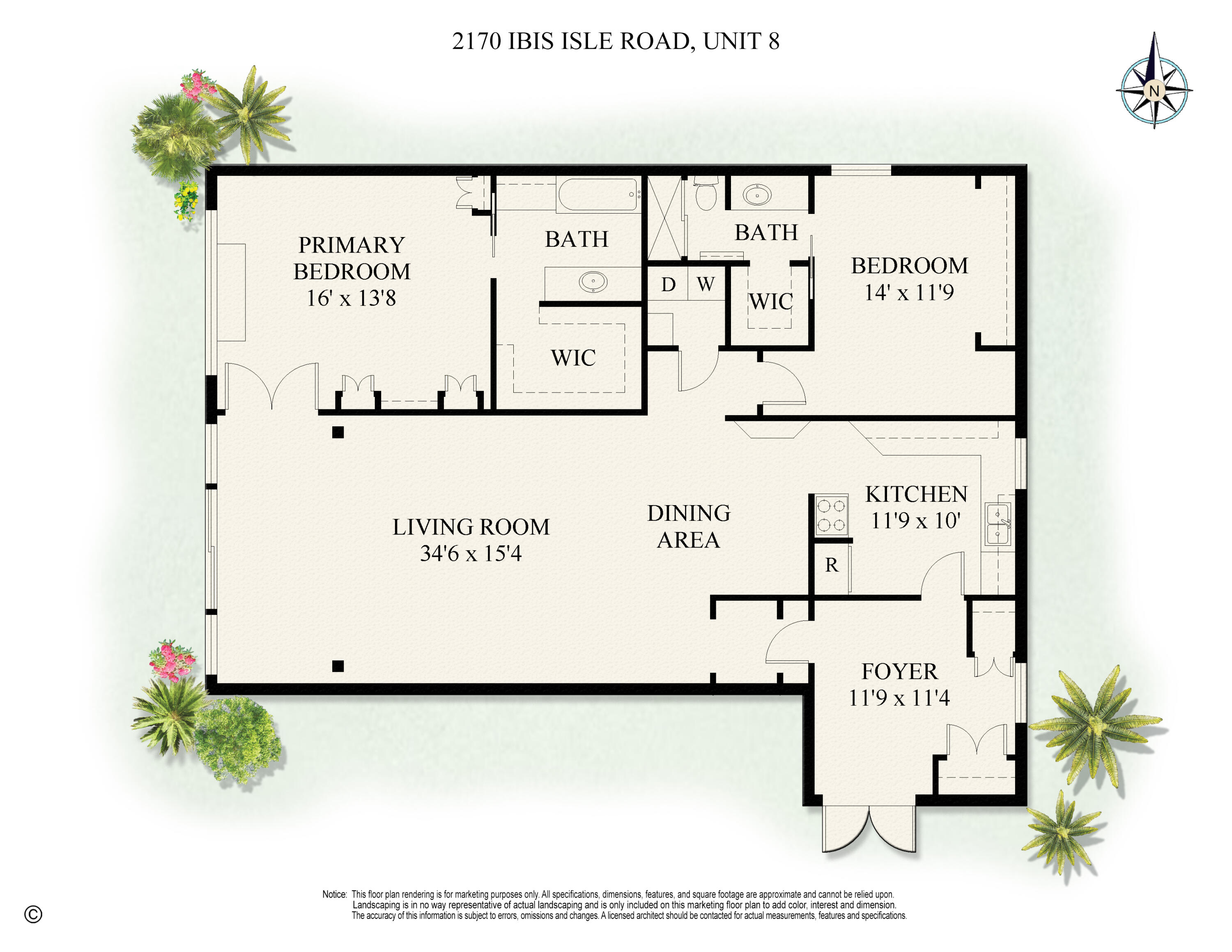 2170 Ibis Isle Road, Unit 8 Palm Beach, FL 33480 - Photo 28 of 28 Floor Plan
