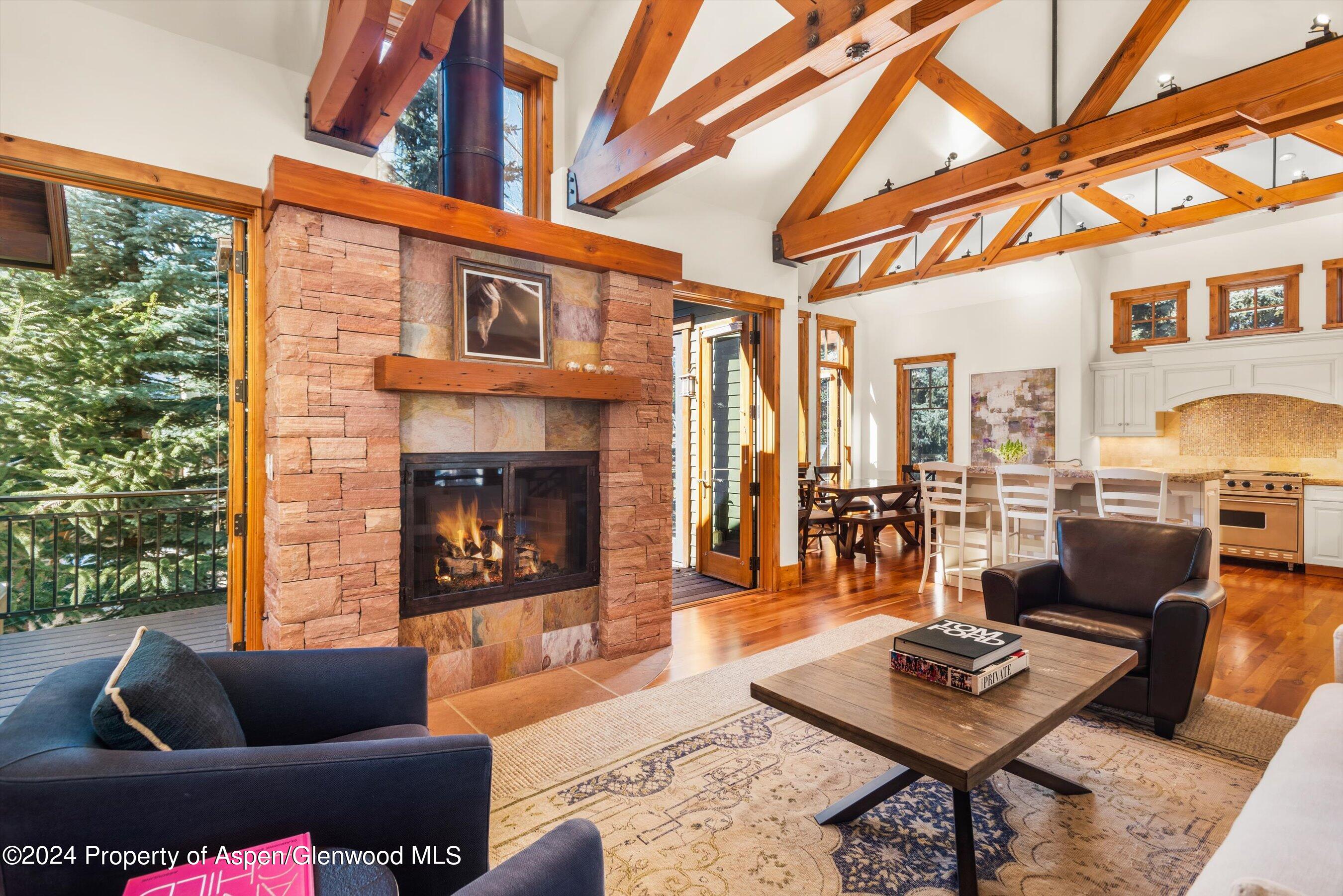 101 South 7th Street, Unit A Aspen, CO 81611 - Photo 15 of 35 a outdoor living space with patio furniture and a fireplace